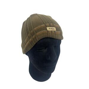 Levis Knit Hat Beanie Cap Army Green Ribbed Vintage Y2K Skater Grunge Gamer Mens